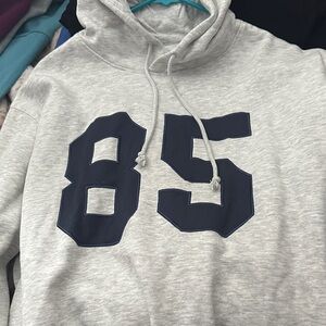 Primary Grey Hoodie with 85 Navy Print